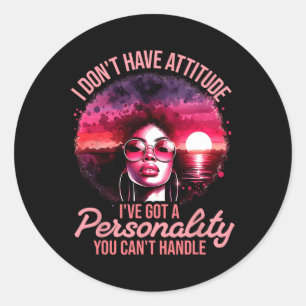 Afro Women Black Pride African American Girl Women Classic Round Sticker