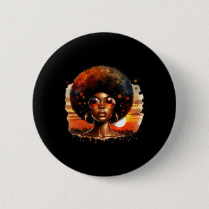 Afro Women Black Pride African American Melanin 6 Cm Round Badge