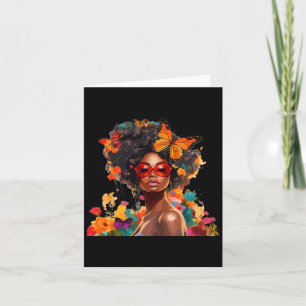 Afro Women Flowers Butterfly Latina African Americ Card