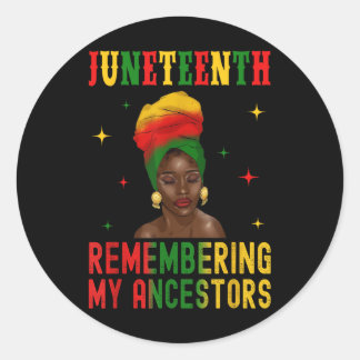 Afro Women Melanin Girl Headwrap Juneteenth Rememb Classic Round Sticker