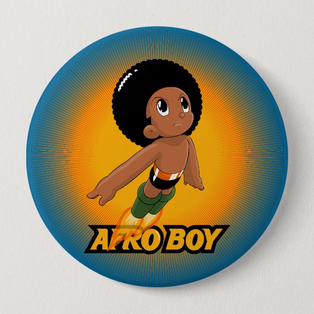 AfroBoy! 10 Cm Round Badge (Front)