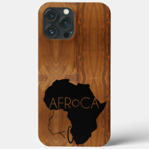 AFRoCA FEMALE Afro plus Africa Wood Grain look iPhone 13 Pro Max Case