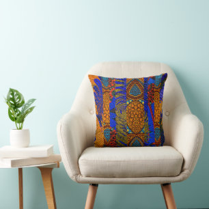 Afrocentric Abstract Tribal Motif Cushion