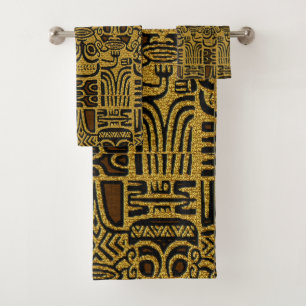 Afrocentric African Tribal Graphic Bath Towel Set