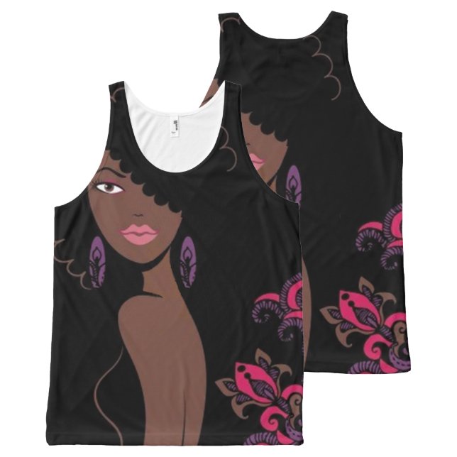Afrocentric Beauty All-Over Print Singlet (Front and Back)