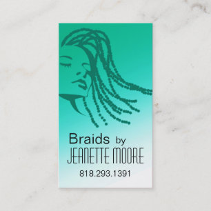 Afrocentric Braids Hair Stylist - aqua Business Card