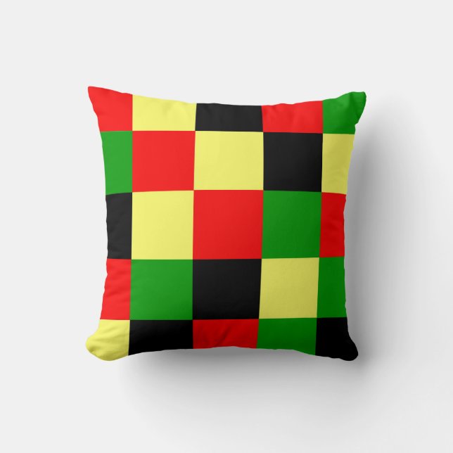 Afrocentric Checkers Cushion (Front)