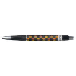 Afrocentric Colourful Black Pinstripe Kente Name