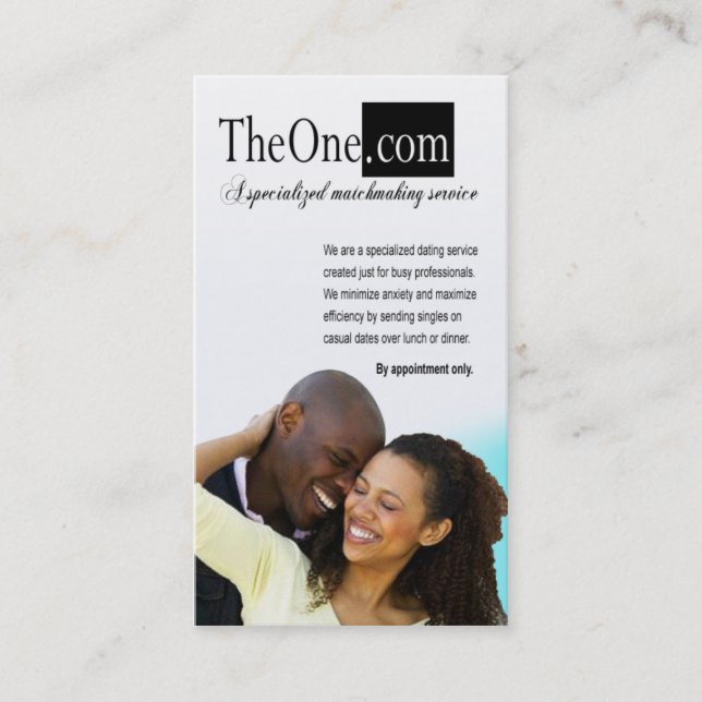 Afrocentric - Dating Service, Matchmaking, Singles Business Card (Front)