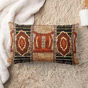 Afrocentric Elegance • Earthy Neutrals Heritage Lumbar Cushion