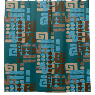 Afrocentric Geometric Globe Pill 26Shower Curtain