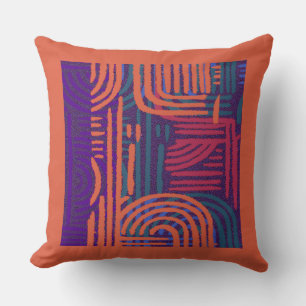 Afrocentric Geometric Graphic Motif Cushion