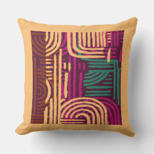 Afrocentric Geometric Graphic Motif Cushion