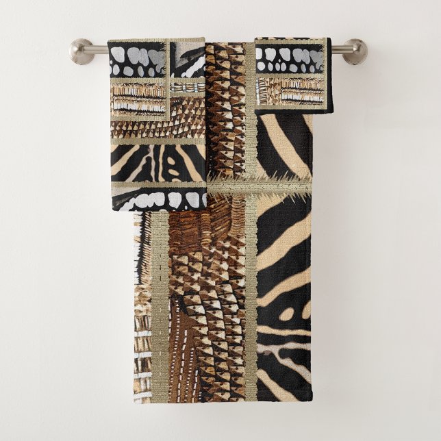 Afrocentric Geometric Pattern • Nubian Majesty  Bath Towel Set (Creator Uploaded)