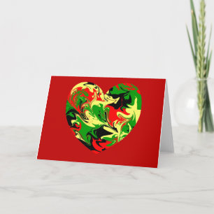Afrocentric Heart Swirls Card