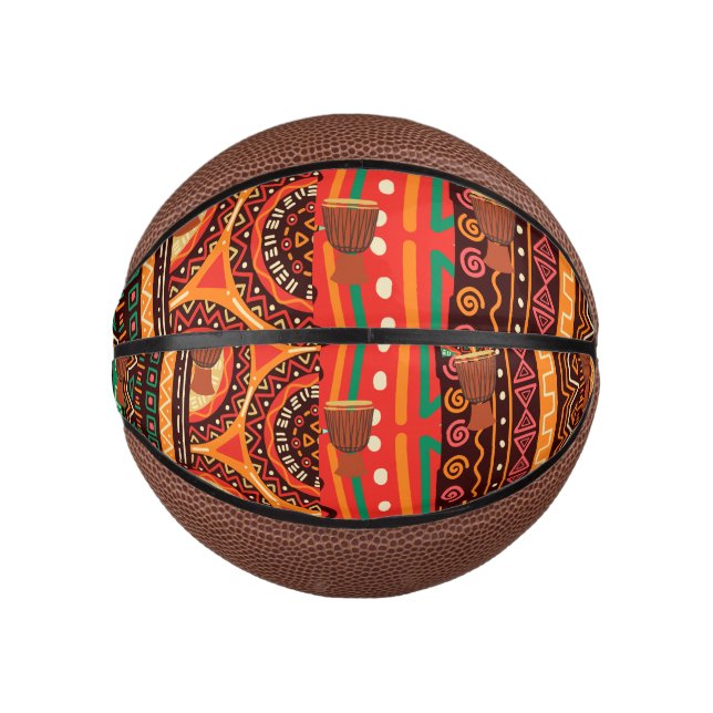 Afrocentric Kente Tribal Pattern  Mini Basketball (Front)