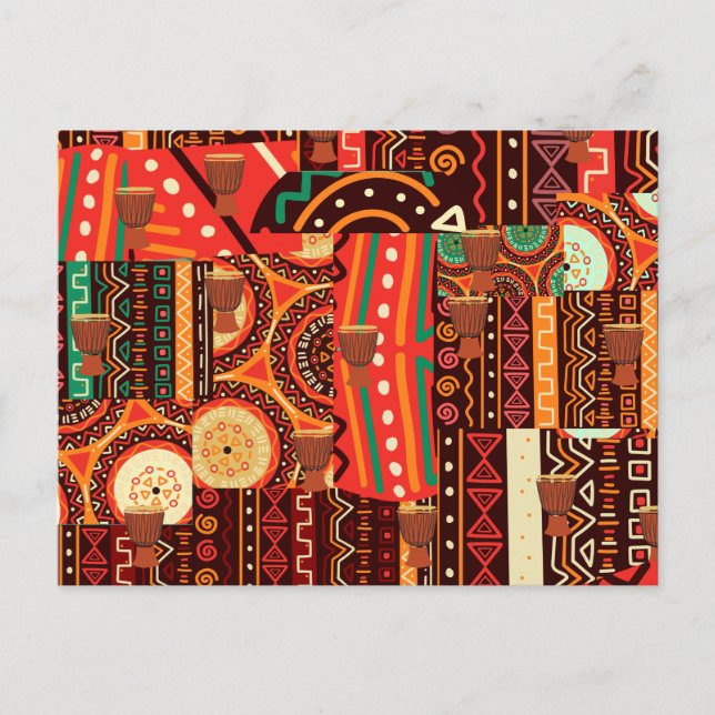 Afrocentric Kente Tribal Pattern Postcard (Front)