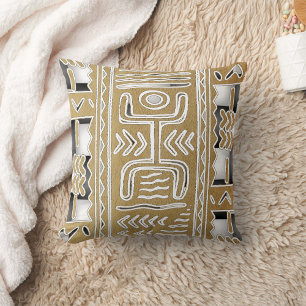 Afrocentric Kuba Cloth Geometric Dance Motif Cushion