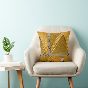 Afrocentric Motif, Broze/Gold Cushion