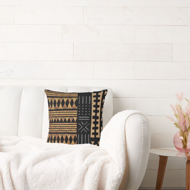 Afrocentric Mud Cloth Motif Print Cushion (Couch)