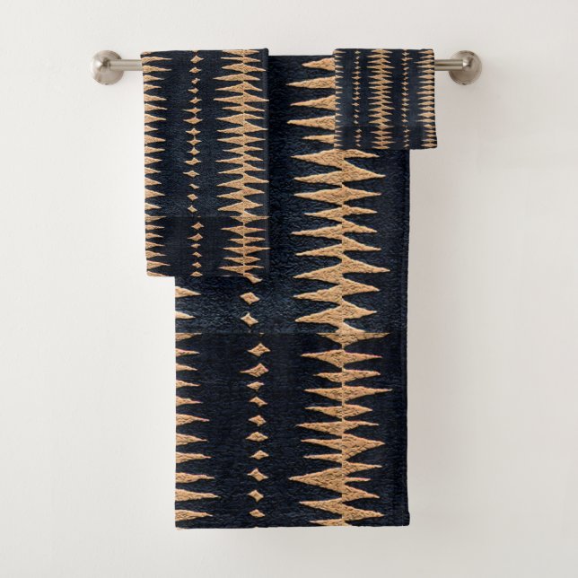 Afrocentric Pattern Print Bath Towel Set (Insitu)