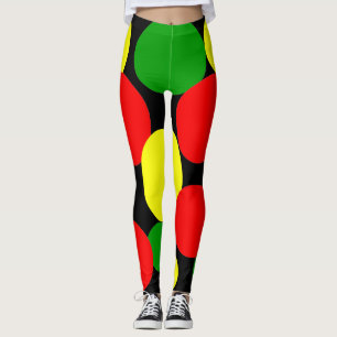 Afrocentric Polka Dots  Leggings