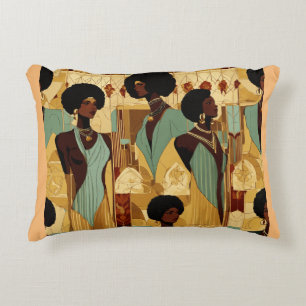 Afrocentric Renaissance Women Patterned 16"+12" Decorative Cushion