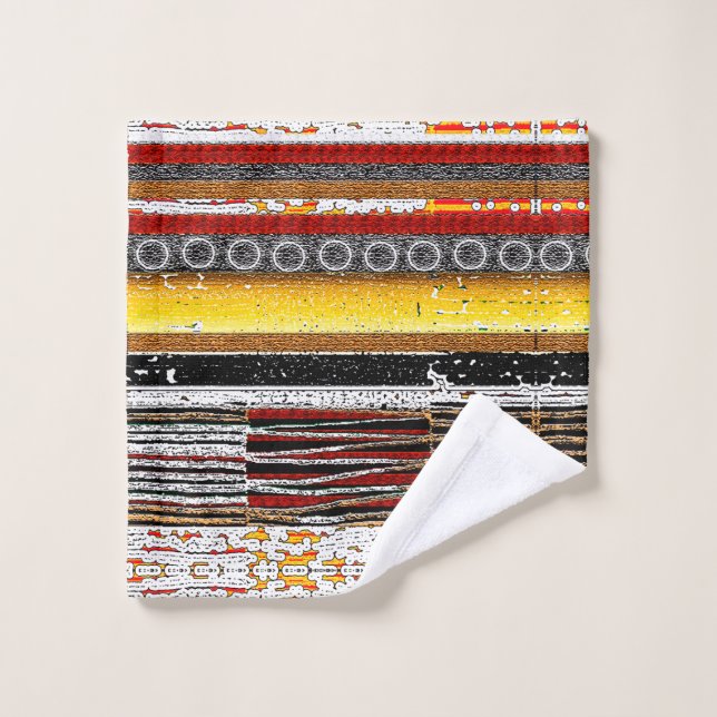 Afrocentric Rustic Patina  Bath Towel Set (Wash Cloth)