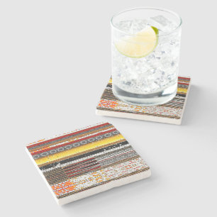 Afrocentric Rustic Patina Stone Coaster