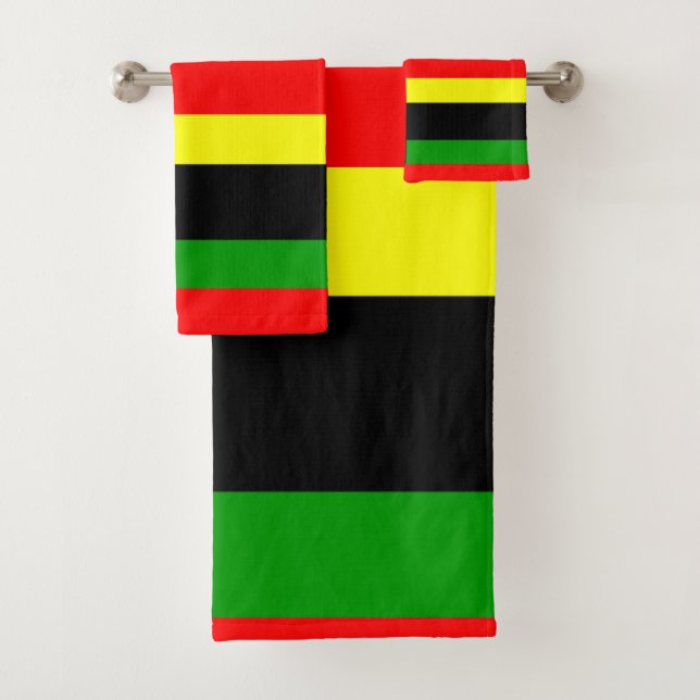 Afrocentric Striped Bath Towel Set (Insitu)