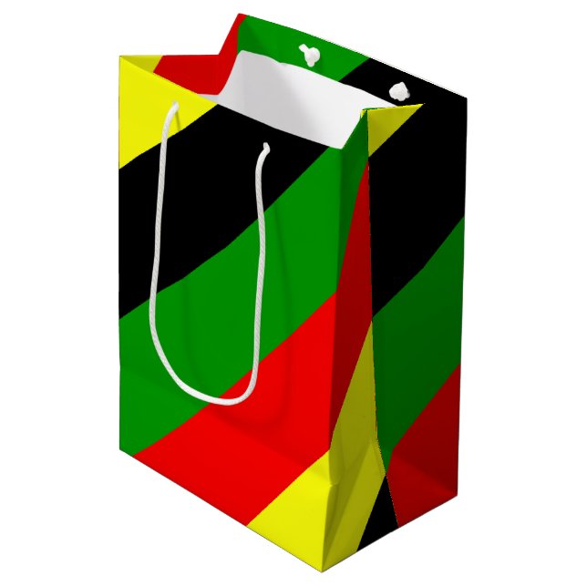 Afrocentric Stripes Medium Gift Bag (Front Angled)