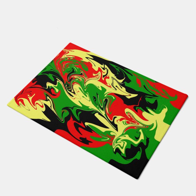 Afrocentric Swirls Doormat (Angled)