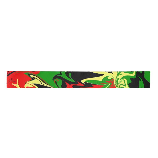 Afrocentric Swirls Satin Ribbon (Front)