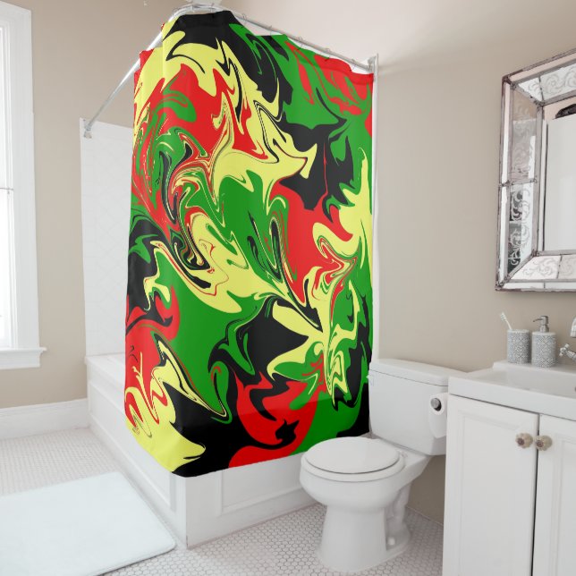 Afrocentric Swirls Shower Curtain (In Situ)