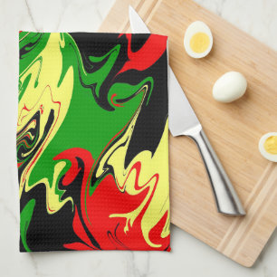Afrocentric Swirls Tea Towel