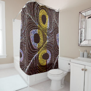 Afrocentric Tribal Bird Feather Shower Curtain