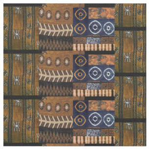 Afrocentric tribal collage pattern fabric