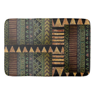 Afrocentric Tribal Motif Pattern Print Bath Mat
