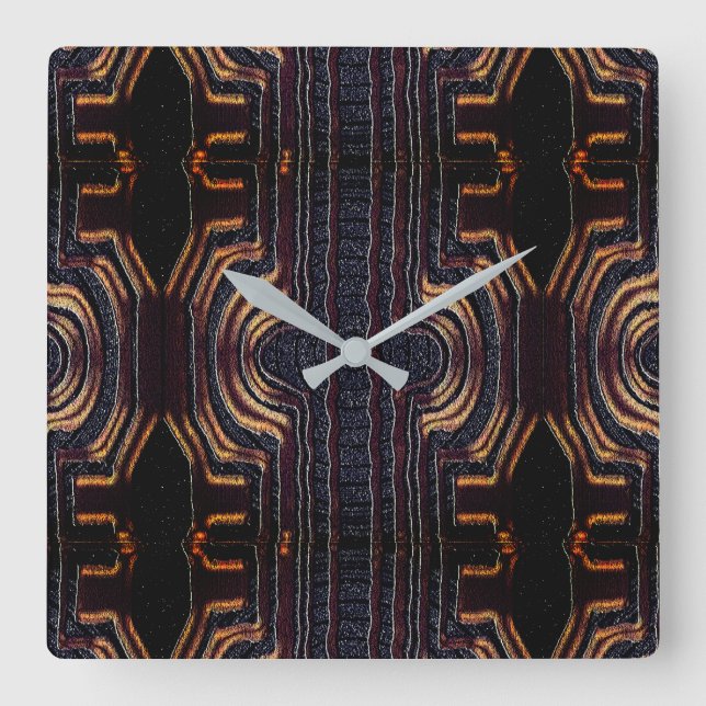 Afrocentric Tribal Motif  Square Wall Clock (Front)