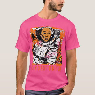 Afrofuturism Ai Generated Art Astronaut Cyberpunk T-Shirt