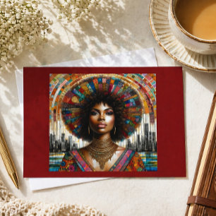 Afrofuturism Black Woman Portrait Bold Art Holiday Postcard
