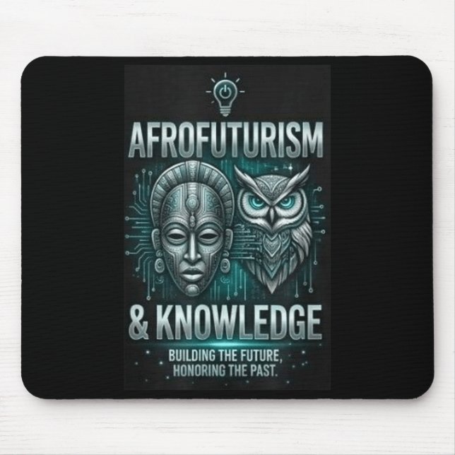 Afrofuturism knowledge african mask owl circuitry mouse pad (Front)