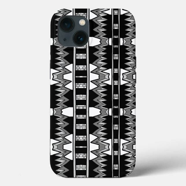 Afrofuturist Pattern Grey  Case-Mate iPhone Case (Back)