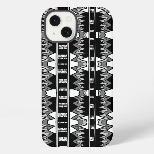 Afrofuturist Pattern Grey  iPhone Case (Back)