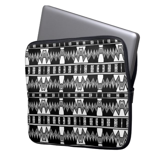 Afrofuturist Pattern Grey  Laptop Sleeve (Front Left)