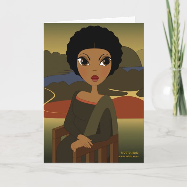 Afro'na Lisa Greeting Card (Front)