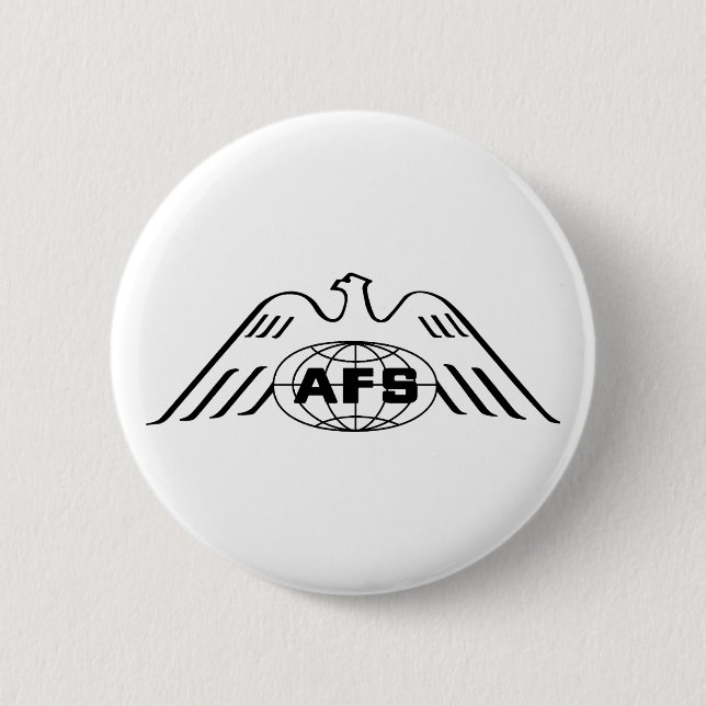 AFS Logo 1969 Round Button, Large, 3 Inch 6 Cm Round Badge (Front)