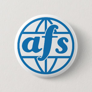 AFS Logo 1972 Round Button, Large, 3 Inch 6 Cm Round Badge