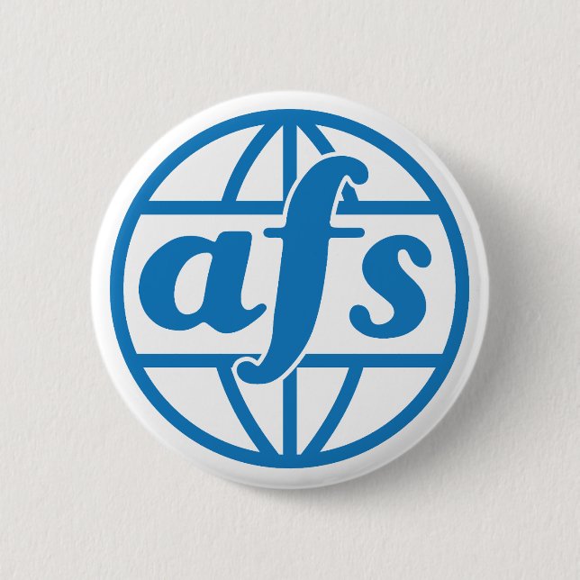 AFS Logo 1972 Round Button, Large, 3 Inch 6 Cm Round Badge (Front)