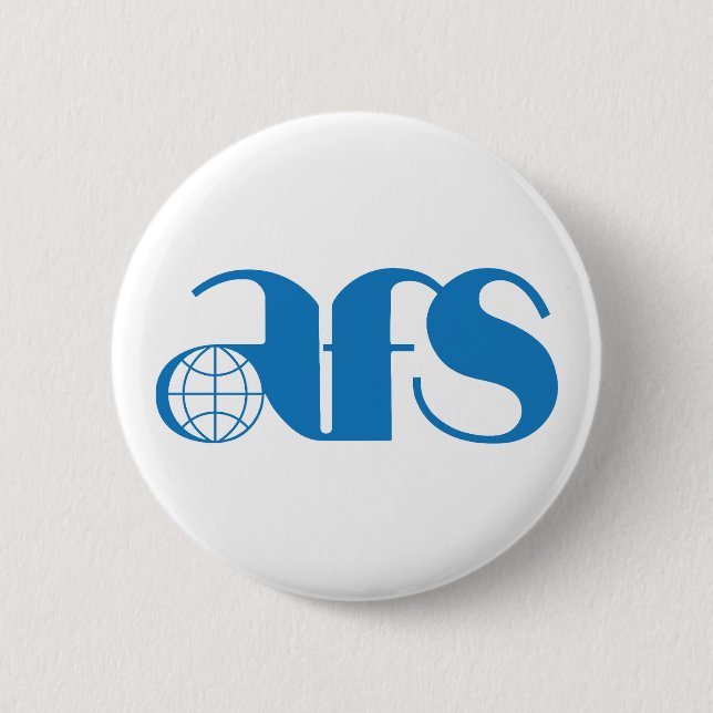 AFS Logo 1976 Round Button, Large, 3 Inch 6 Cm Round Badge (Front)